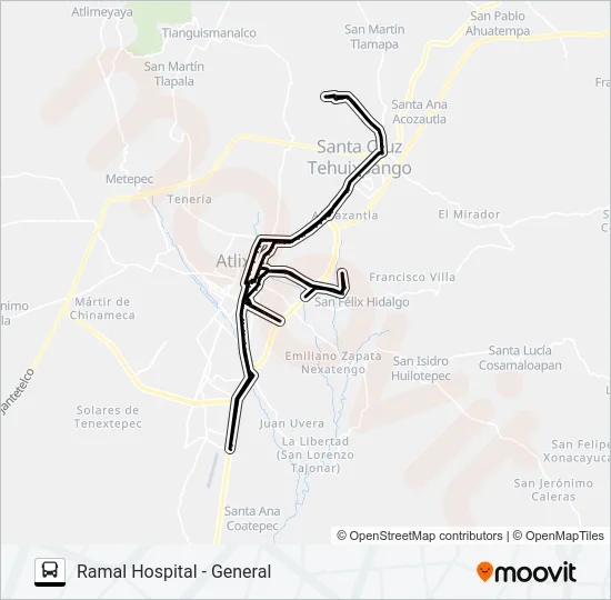 RUTA COL. TLAMAPA Bus Line Map
