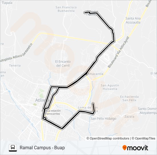 RUTA COL. TLAMAPA bus Line Map