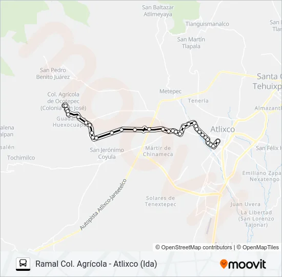 RUTA COL. AGRÍCOLA Bus Line Map