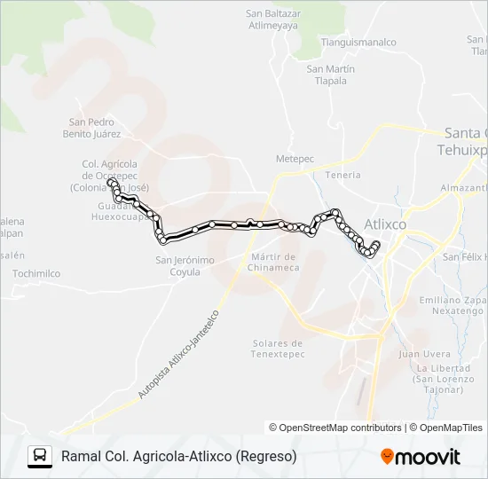 RUTA COL. AGRÍCOLA Bus Line Map