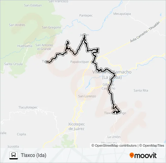 RUTA TLAXCALANTONGO Bus Line Map
