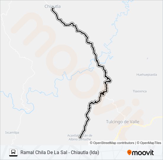 Mapa de RUTA CHILA DE LA SAL de autobús