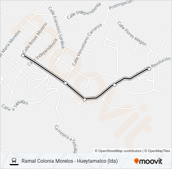 RUTA COLONIA MORELOS bus Line Map