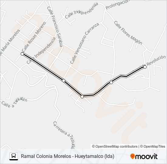 Mapa de RUTA COLONIA MORELOS de autobús