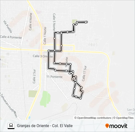 RUTA GRANJAS DE OTE. Bus Line Map