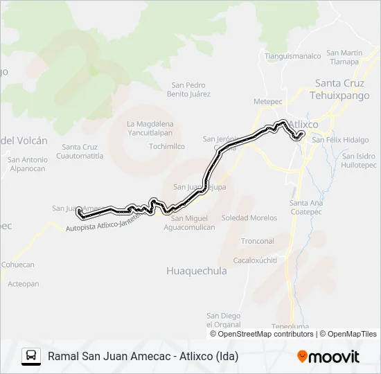 RUTA SAN JUAN AMECAC Bus Line Map