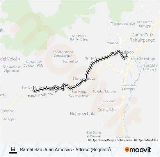 RUTA SAN JUAN AMECAC Bus Line Map