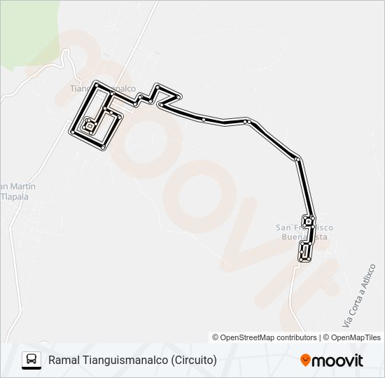 Mapa de RUTA TIANGUISMANALCO de autobús