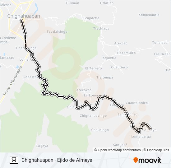 Mapa de RUTA CHIG.EJIDO ALMEYA de autobús