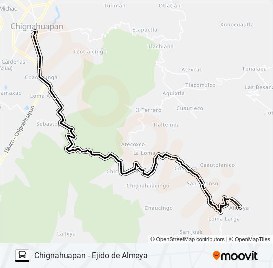Mapa de RUTA CHIG.EJIDO ALMEYA de autobús