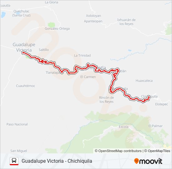 RUTA GUADALUPE VICTORIA bus Line Map