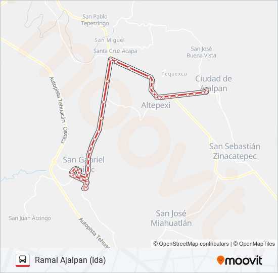 Mapa de RUTA SAN GABRIEL CHILAC de autobús