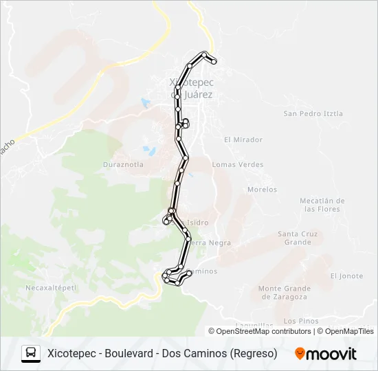 RUTA SUBURBANA XICOTEPEC Bus Line Map