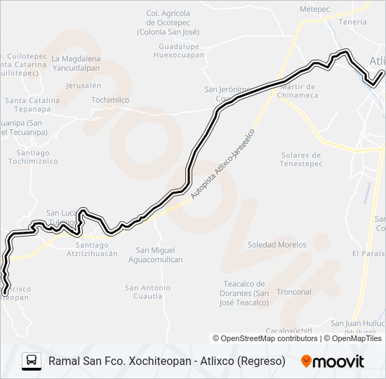 Mapa de RUTA SAN FCO. XOCHITEOPAN de autobús