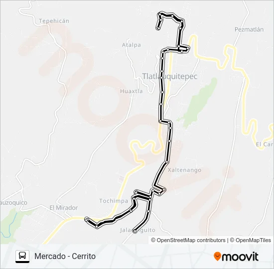 RUTA MERCADO TLATLAUQUITEPEC Bus Line Map