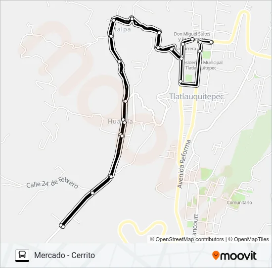 RUTA MERCADO TLATLAUQUITEPEC Bus Line Map