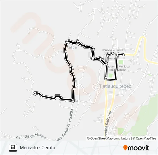 RUTA MERCADO TLATLAUQUITEPEC Bus Line Map