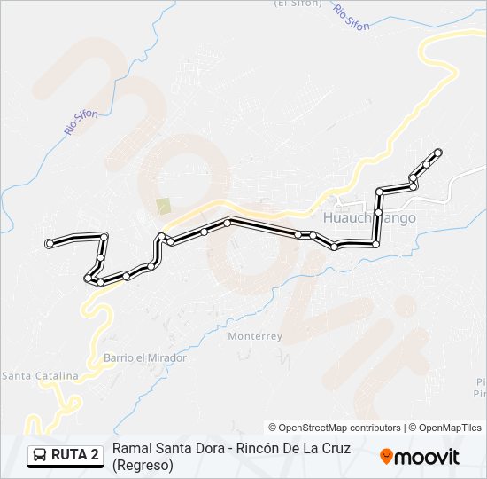 Mapa de RUTA 2 de autobús