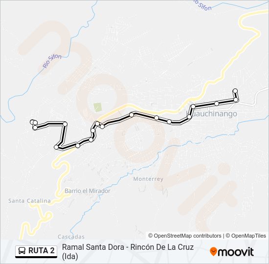 Mapa de RUTA 2 de autobús