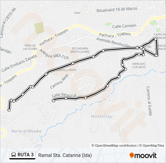 Mapa de RUTA 3 de autobús