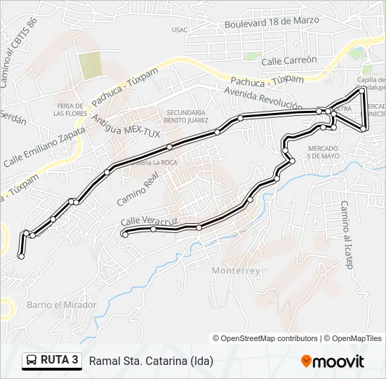 RUTA 3 Bus Line Map