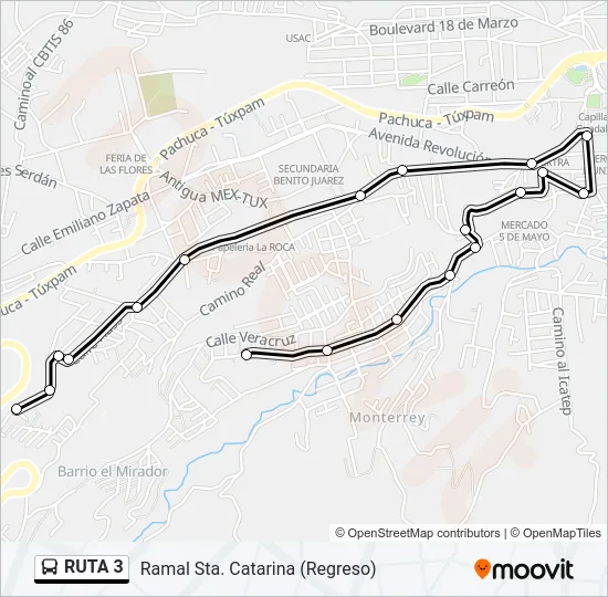 RUTA 3 Bus Line Map