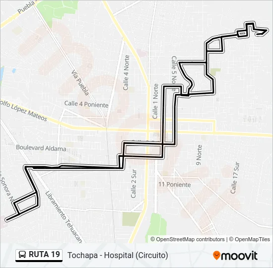 RUTA 19 Bus Line Map