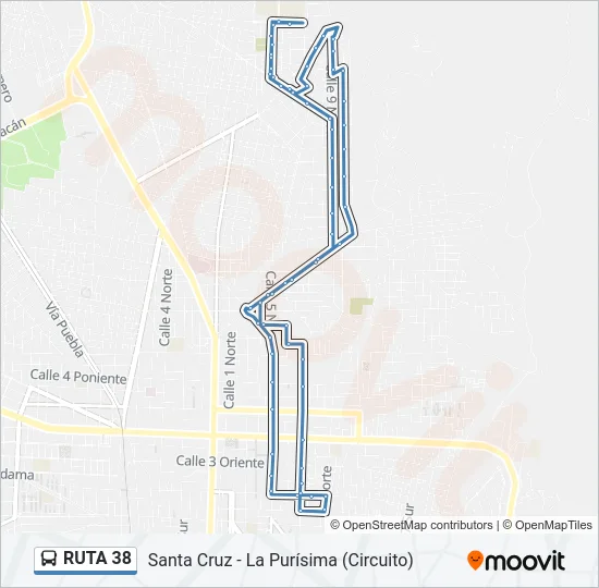 RUTA 38 Bus Line Map