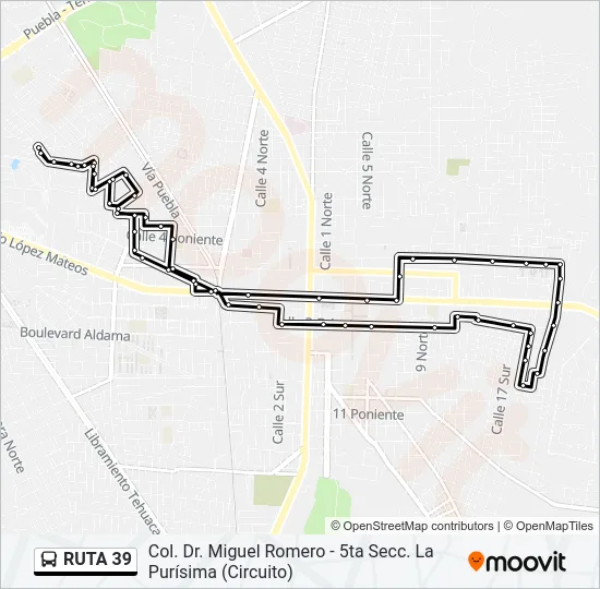 RUTA 39 Bus Line Map