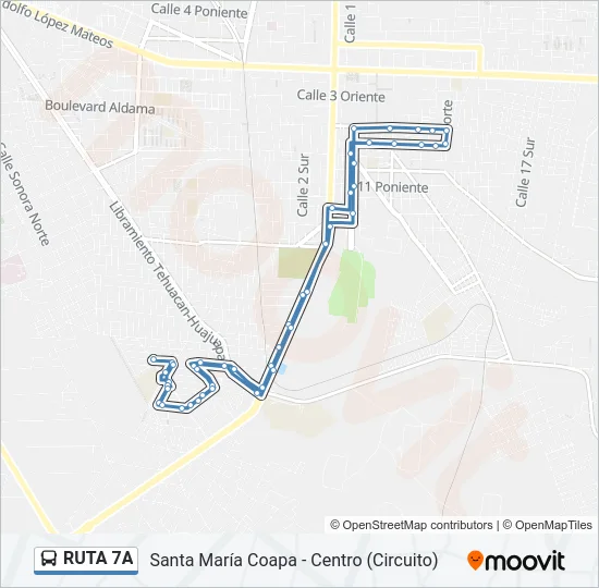 RUTA 7A Bus Line Map