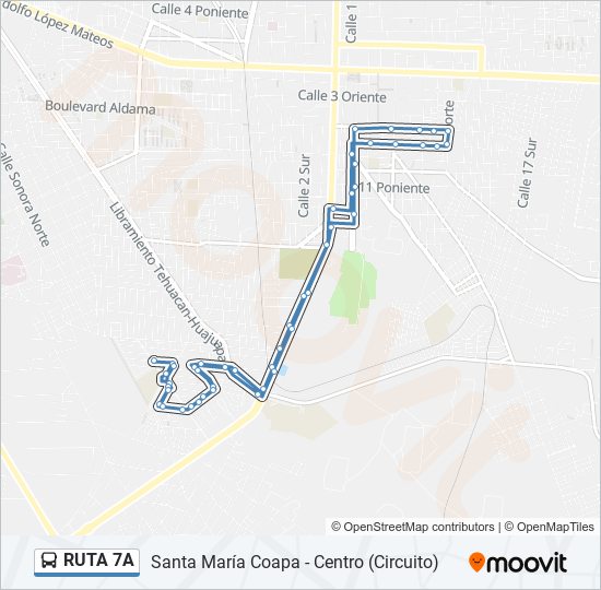 Mapa de RUTA 7A de autobús