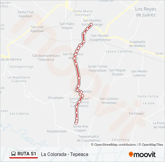 RUTA S1 Bus Line Map