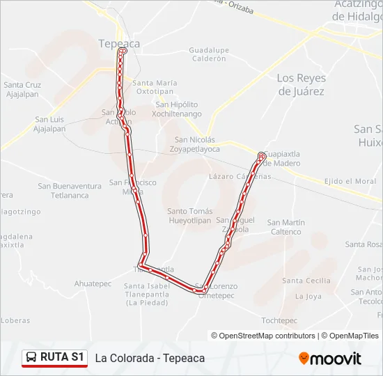 RUTA S1 Bus Line Map