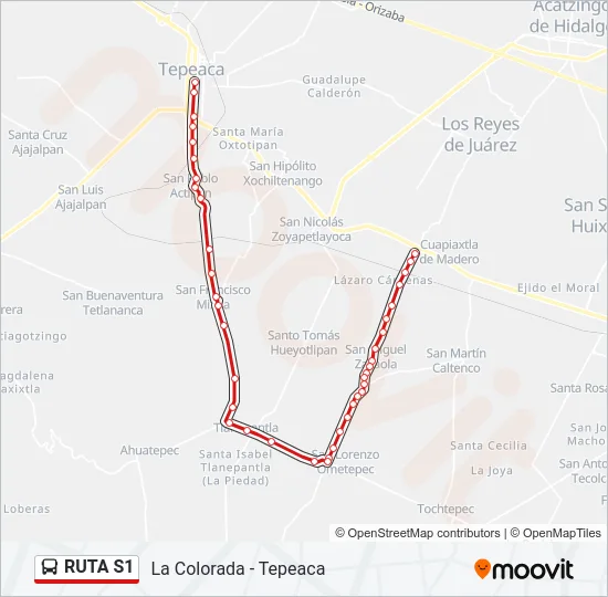 RUTA S1 Bus Line Map