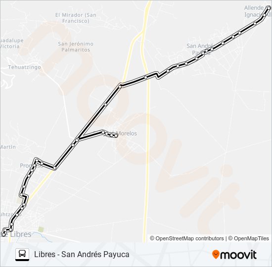 Mapa de RUTA LIBRES de autobús