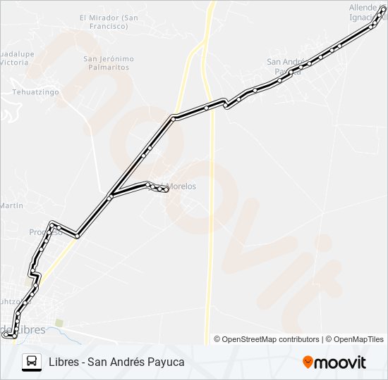 Mapa de RUTA LIBRES de autobús