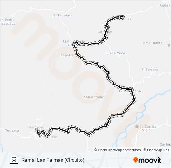 Mapa de RUTA PANTEPEC de autobús