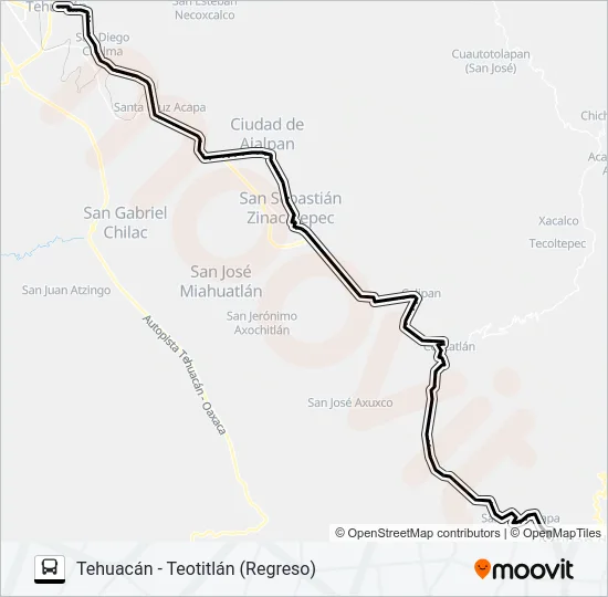RUTA TEHUACÁN Bus Line Map