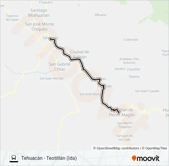 RUTA TEHUACÁN Bus Line Map
