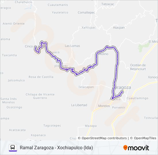 Mapa de RUTA ZARAGOZA de autobús