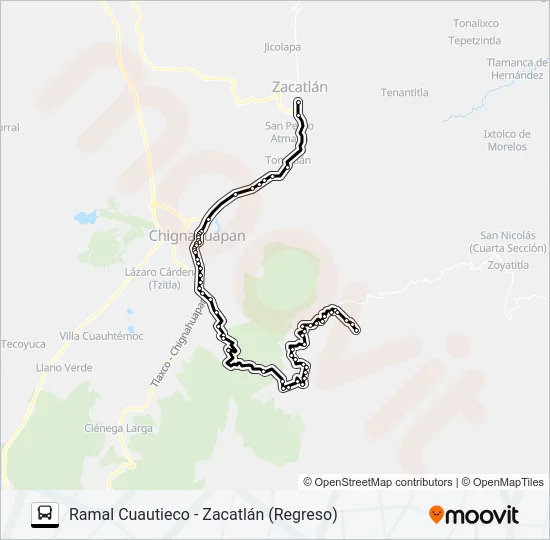 RUTA CUAUTIECO Bus Line Map