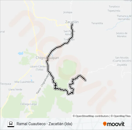 RUTA CUAUTIECO Bus Line Map