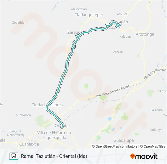 RUTA TEZIUTLÁN Bus Line Map