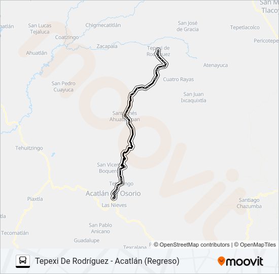 Mapa de RUTA AHUATEMPÁN de autobús