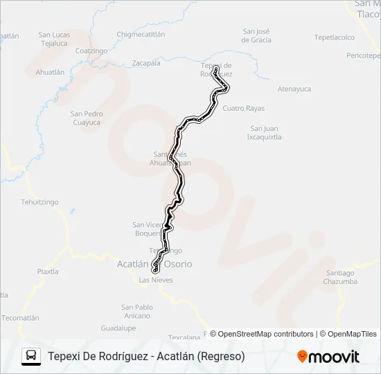 RUTA AHUATEMPÁN Bus Line Map