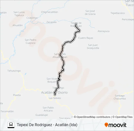 RUTA AHUATEMPÁN Bus Line Map