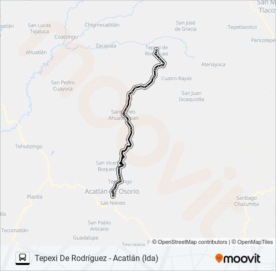 RUTA AHUATEMPÁN bus Line Map