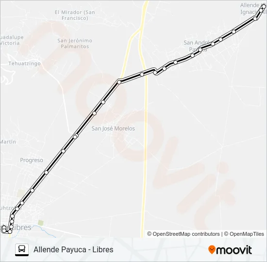 RUTA ALLENDE  P. Bus Line Map