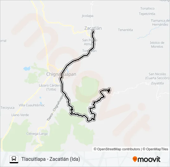 RUTA TLACUITLAPA Bus Line Map