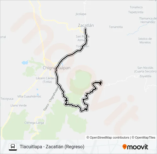 RUTA TLACUITLAPA Bus Line Map